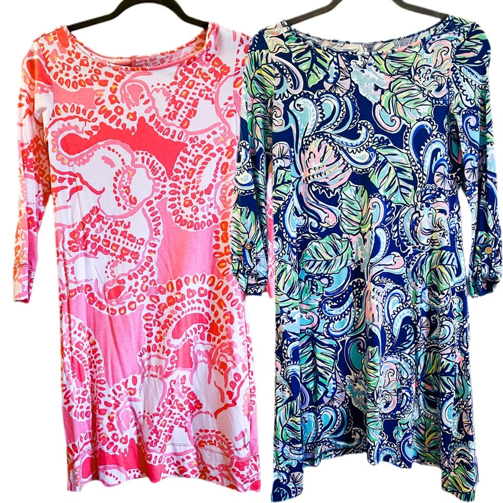Set of Lilly Pulitzer T-shirt Boat neck dresses 3/4 sleeves